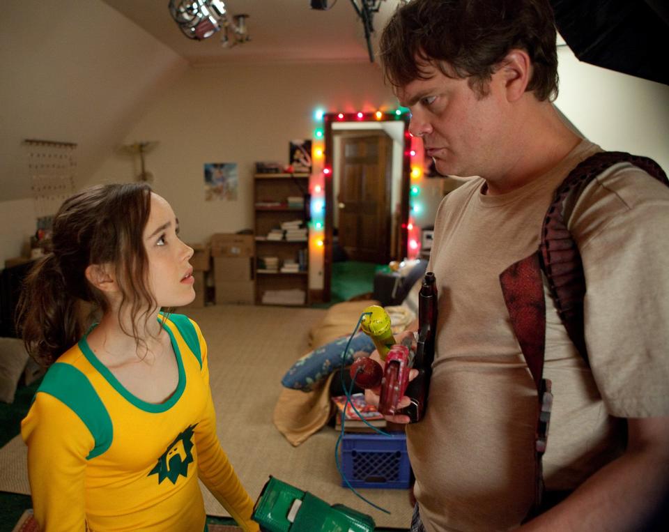 Rainn Wilson and Ellen Page are partners in crimefighting in James Gunn's "Super."