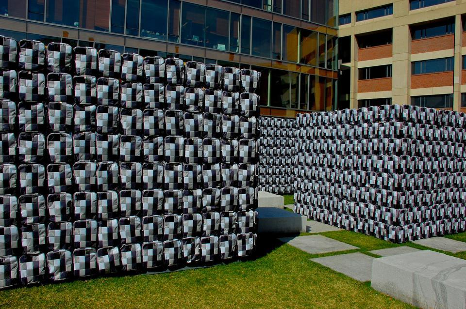 Ai Weiwei's artwork is temporarily on display in front of the Northwest Labs.