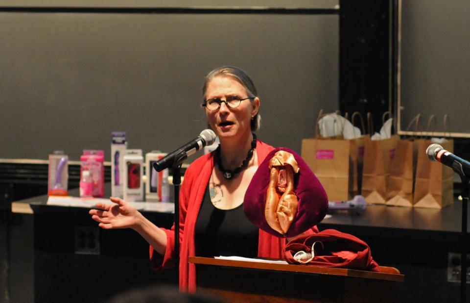 Carol Queen, who lead the Female Orgasm seminar, serves as staff sexologist at Good Vibrations, a sex toy retailer. She and her partner Robert Morgan Lawrence co-founded the non-profit Center for Sex and Culture.