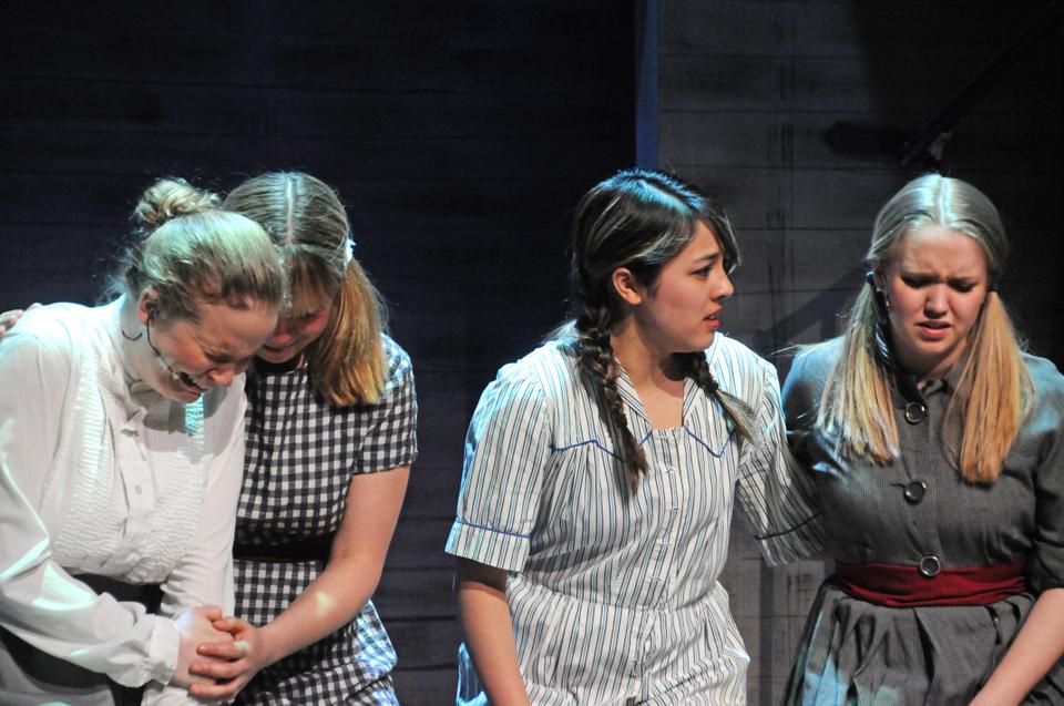 Mary Phagan's mother and friends lament over her death in Harvard's production of the award-winning play "Parade."