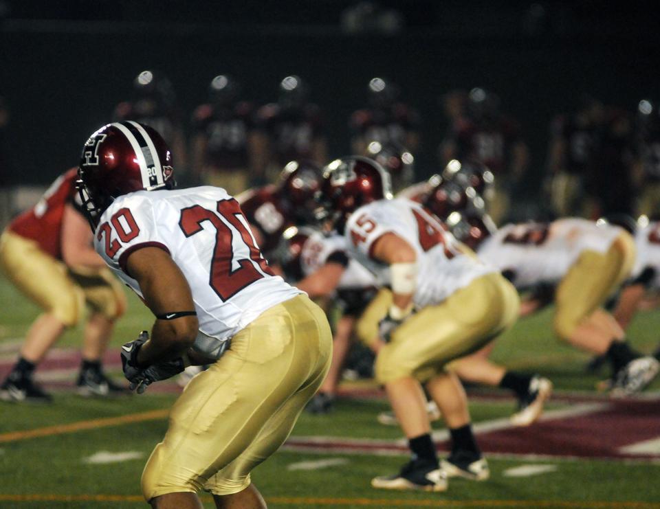 The Harvard football team played its annual spring intrasquad game on Saturday at Harvard Stadium. The defense, wearing white jerseys, was first to score thanks to a blocked punt attempt. Sophomore quarterback Colton Chapple led the offense to the come-from-behind win, 14-7. 