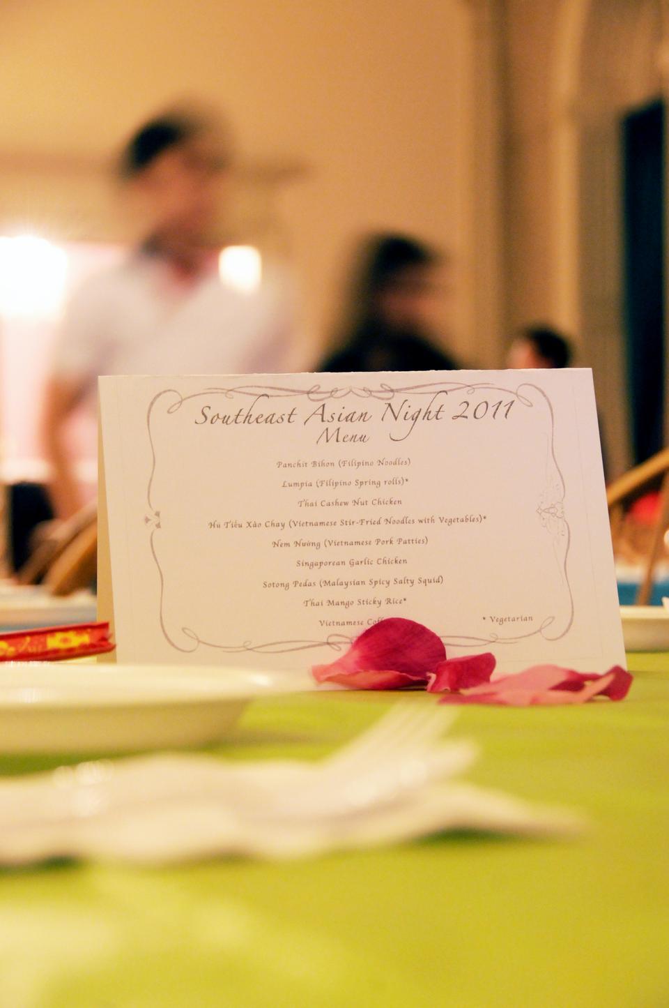 The South East Asian Coalition supplemented the seven cultural performances with an eight-course meal served in the Leverett Dining Hall.