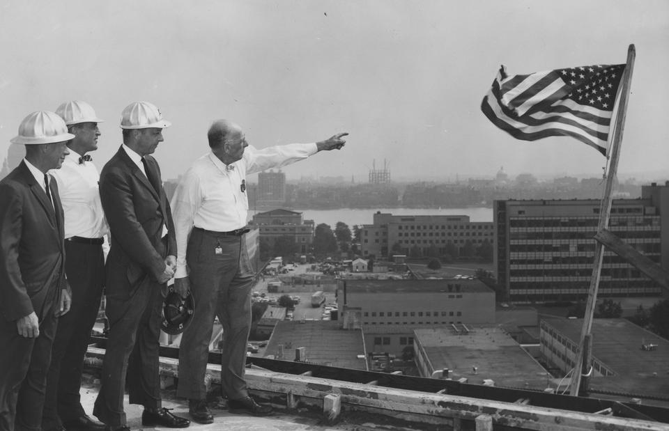 Tech Square construction, August 1962. Courtesy of Fay Foto Service. Cambridge Historical Commission