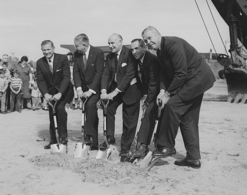 Tech Square groundbreaking, October 9, 1961. Courtesy of the Cambridge Redevelopment Authority collection, Cambridge Historical Commission
