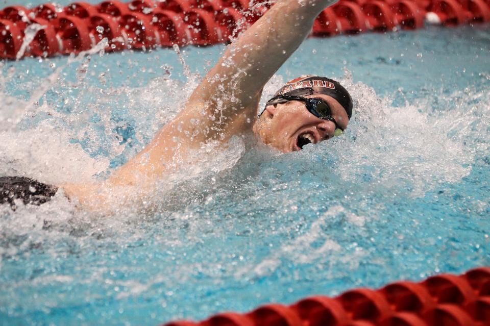 Freshman Spenser Goodman was a force in the pool this year for the Crimson. After winning a race and placing second in another at his first meet in a Crimson uniform, the rookie never looked back. At the Ivy League Championship, Goodman and his 800-yard freestyle relay team were named to the second-team All-Ivy after taking second in the event. A number of freshmen made significant contributions this season, including Wes Stearns and Oliver Lee.