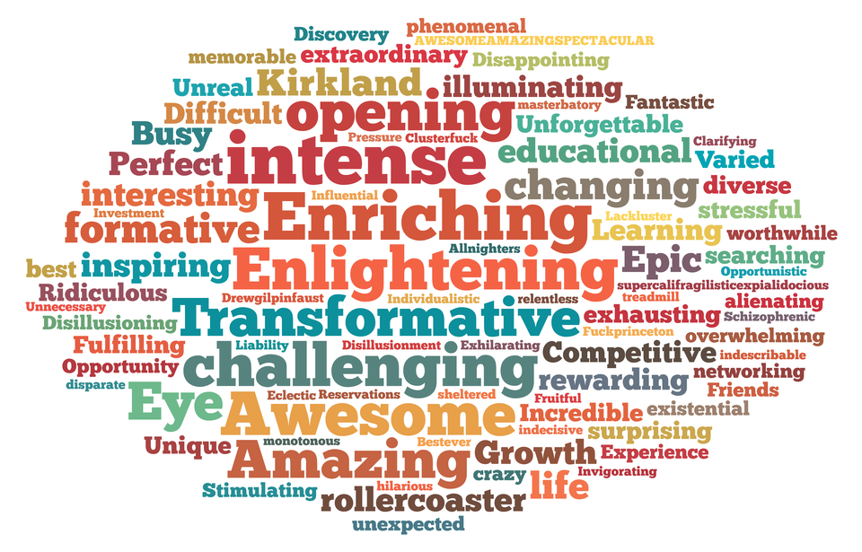 The Harvard experience in one word, collected from responses made by members of the Class of 2011 who took The Harvard Crimson’s annual senior survey.