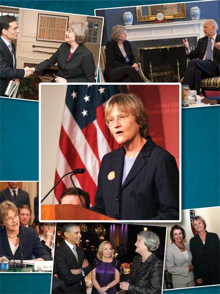 University President Drew G. Faust has had her share of visits with government officials from Washington, DC.