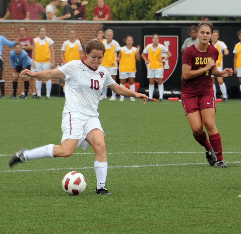 Co-captain Melanie Baskind, who tied for the team lead in scoring last season, totaled three points—including a goal in the 58th minute—in Harvard’s 2-1 win over Elon Sunday afternoon. The victory against the Phoenix evened the Crimson’s record to 1-1 after it fell to Long Island Friday.