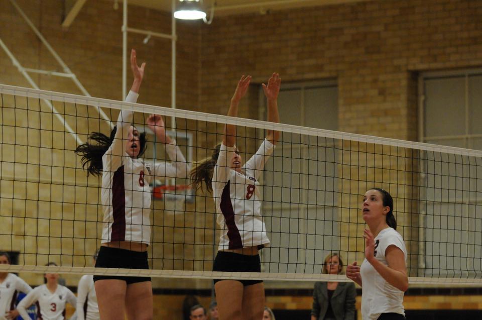 Sophomore Teresa Skelly, pictured above in an earlier contest, is part of a talented young Harvard team that is composed of nine underclassmen. Skelly leads the Ivy League with 60 kills.
