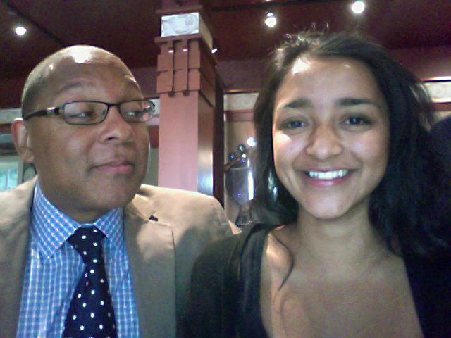 FM staff writer, Tara Raghuveer, has her photo taken with with Wynton Marsalis.
