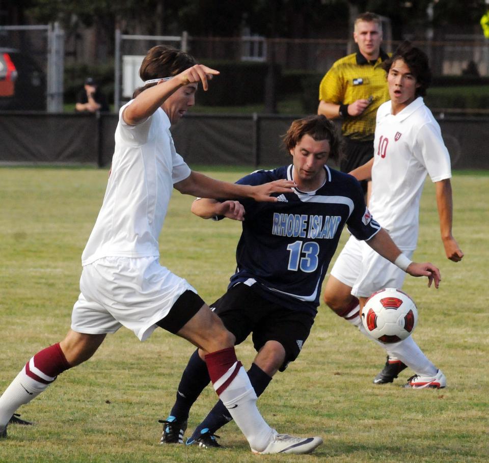 Junior forward Brian Rogers, shown above in earlier action, and the Harvard offense have not scored in the past three games and have mustered only three goals in seven games. In a weekend trip to California, the Crimson fell to Stanford before engaging in a scoreless draw with Santa Clara.