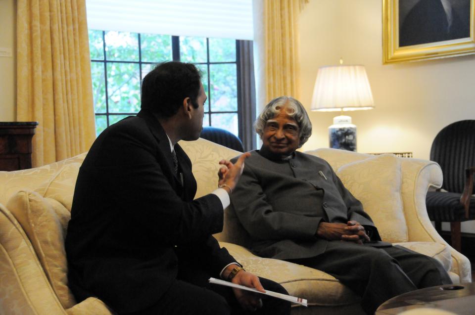 People lined up Tuesday night to hear the 11th President of India, A. P. J. Abdul Kalam, speak at Harvard. He talked about goals that nations of the world should achieve by 2030, including economic development and creative leadership