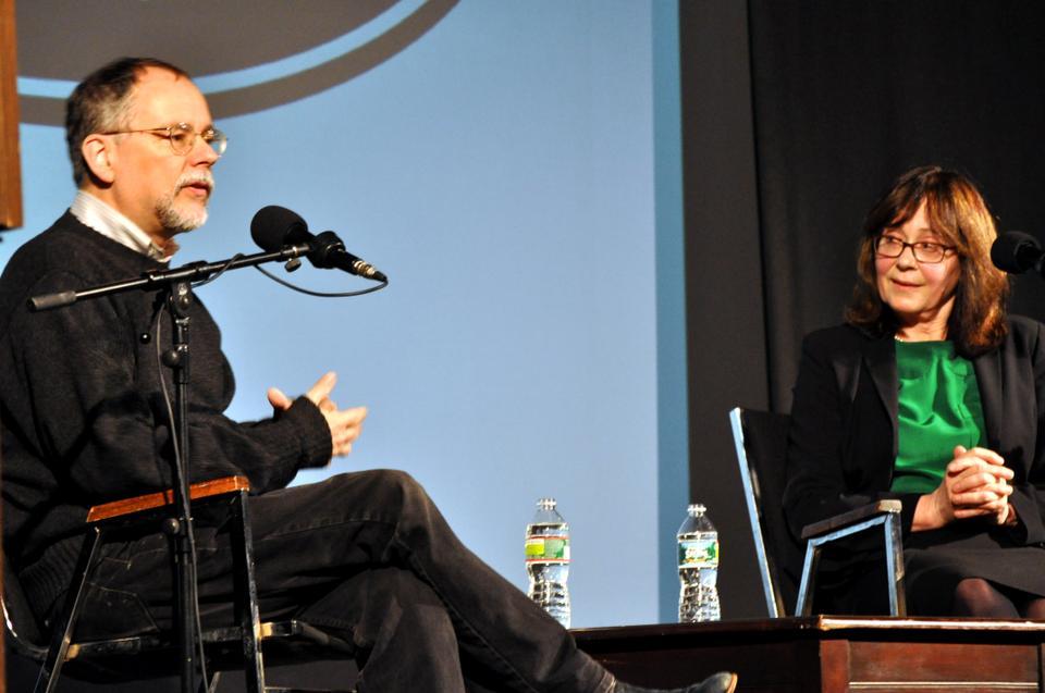 Professor Maria Tatar, John L. Loeb Professor of Germanic Languages and Literature and Chairman of the Harvard Program in Folklore and Mythology, speaks at the Brattle Theatre on Wednesday about her recent book, The Annotated Peter Pan.