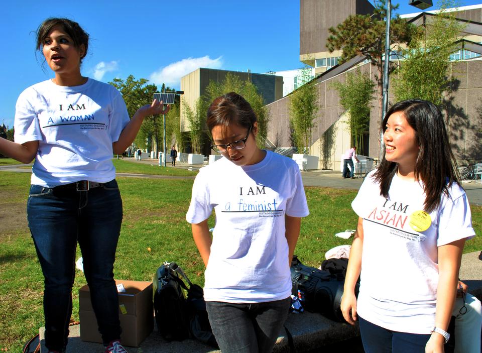 A group of students, the majority of whom are involved in Harvard's Sustained Dialogue program, celebrate De-Stereotype Me Day 2011 this Thursday in their rally on the Science Center lawn.