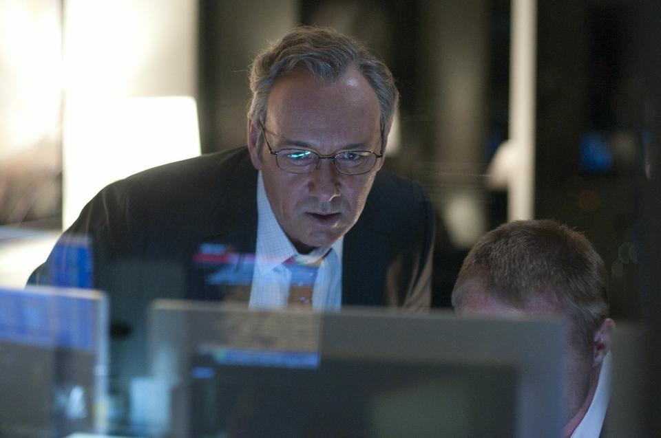 Kevin Spacey plays Sam Rogers, a conflicted financial executive working at a Wall Street firm during the start of the 2008 financial crisis, in J.C. Chandor’s film “Margin Call.”