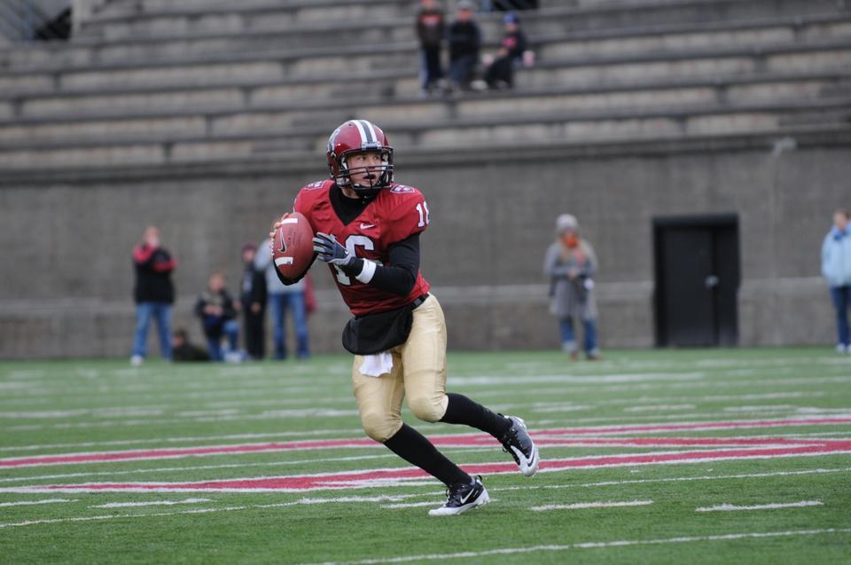 Field general Collier Winters threw for 403 yards and five touchdowns in Harvard’s 56-39 victory over Princeton. The senior quarterback needed a strong performance to solidify his starting spot.