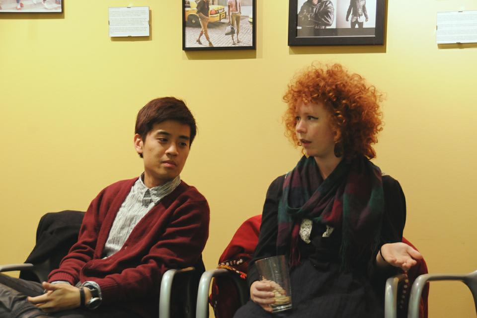 Colin G. Teo '12 and Eva M. Gillis-Buck '12, creators of the blog "Books and Liquor", joined the discussion that ranged from fashion to stereotypes and identity during the event Modern Day Dandy.