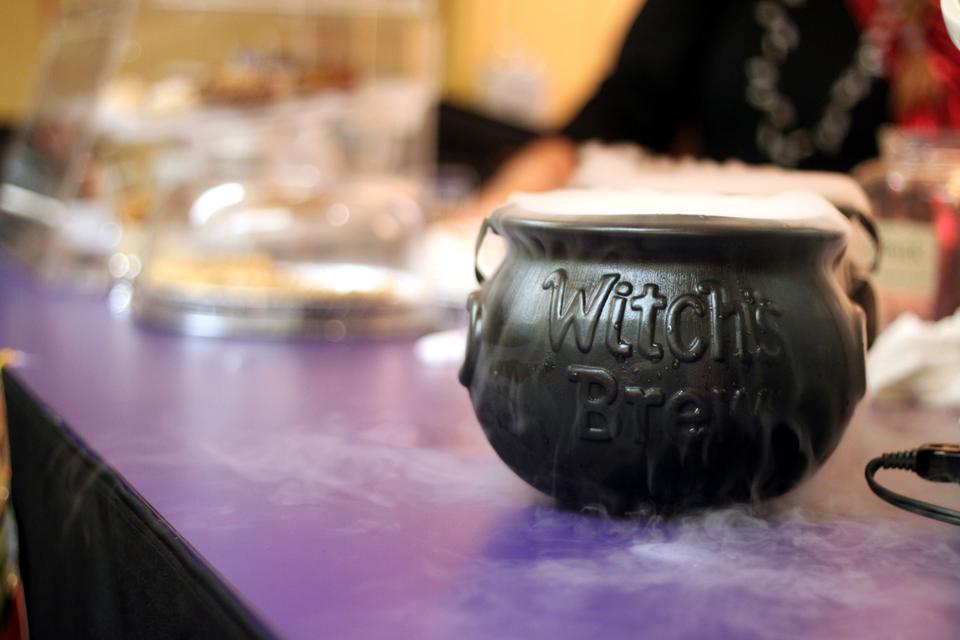 Cabot Cafe sports cauldrons of "Witch's Brew" -- made out of dry ice
-- as part of its decorations in celebration of Halloween yesterday.