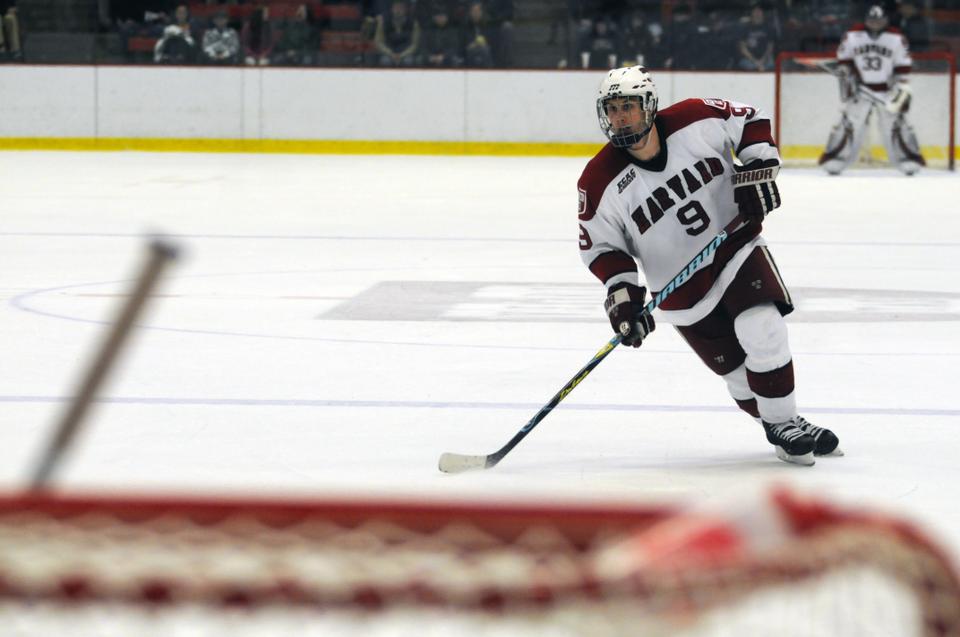 Junior defenseman Danny Biega leads Harvard into its opening contest of the 2011-2012 season tonight against Princeton. Last year, Biega’s 30 points paced a Crimson squad that finished with a 12-21-1 record. 
