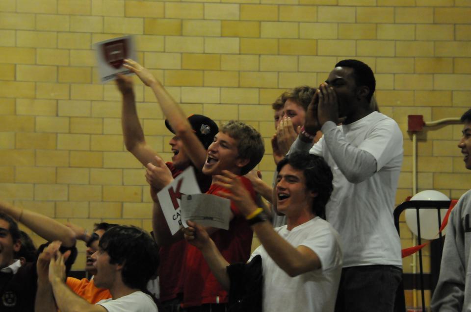 The crowd cheers as the Harvard women’s volleyball team’s co-captains, Sandra Lynne Fryhofer and Christine Wu, were honored on Senior Night. Despite falling to Ivy League champ Yale the night before, the Crimson came out strong to end the season with a 3-1 win over Brown.