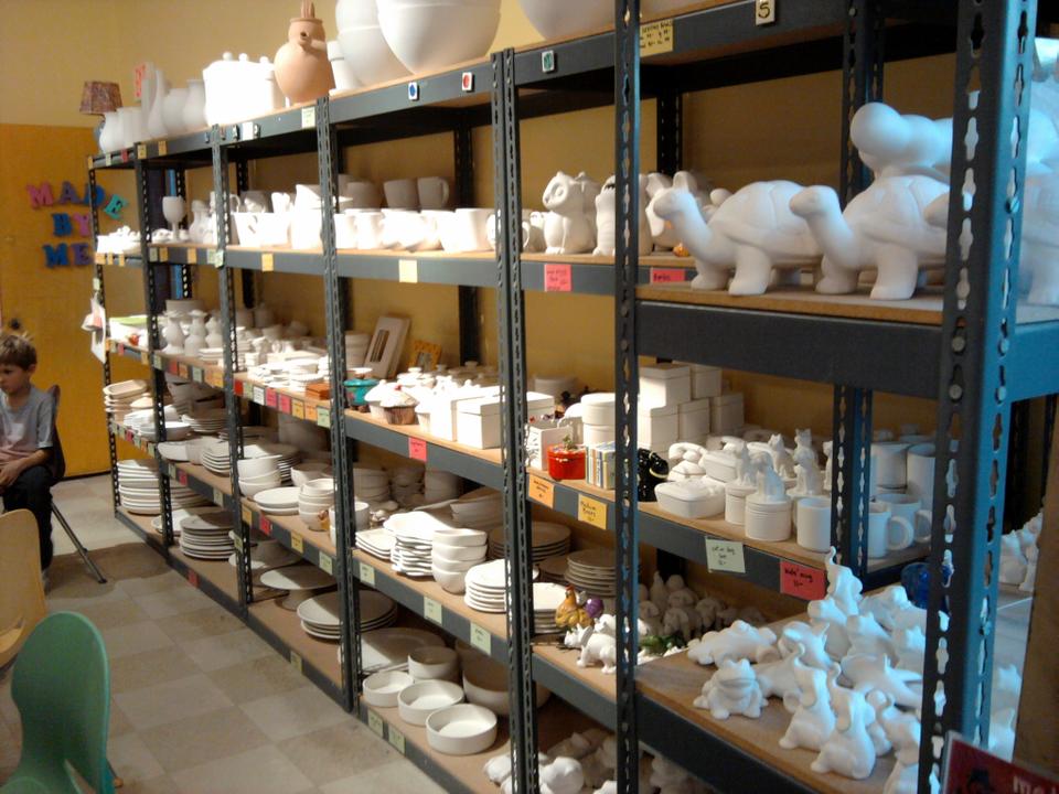 Paint pottery at Made by Me.