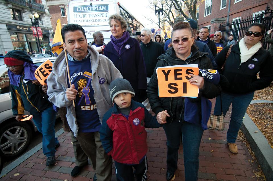 Harvard custodians are asking the University for better health care benefits and more manageable hours, among other things.