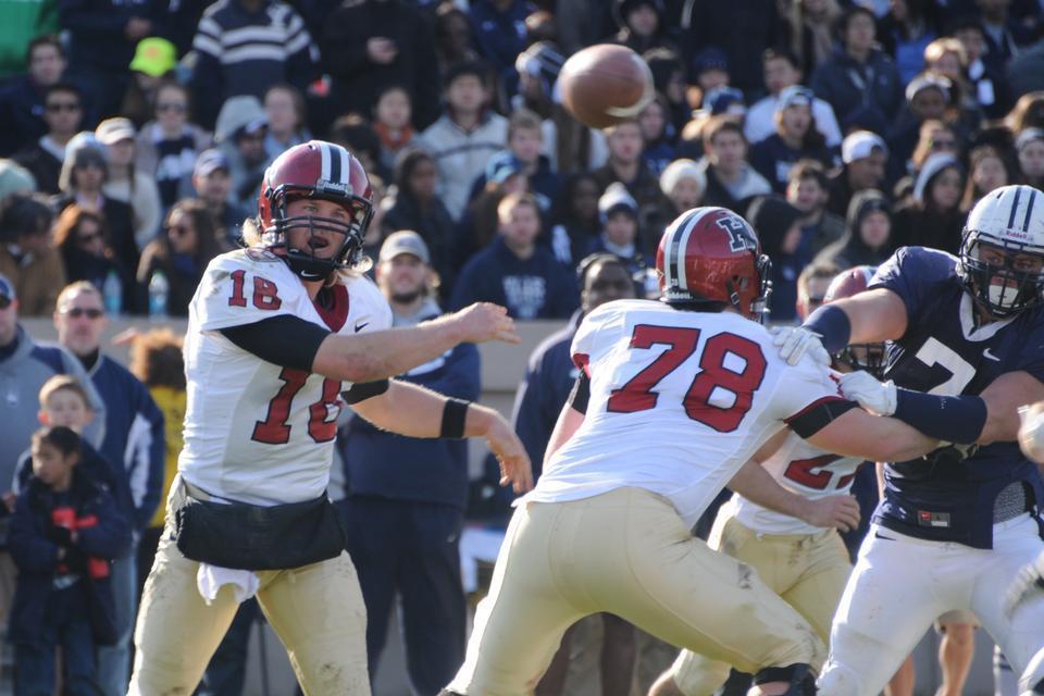16' Collier Winters lead the Harvard passing attack with 355 yards and 2 tds. He also rushed for a touchdown. Harvard defeated Yale 45 to 7. 