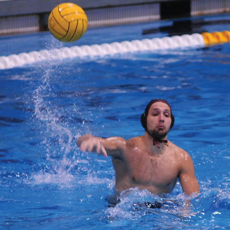 Co-captain Luka Babic, shown here in earlier action, scored with 1:57 left in the third frame against Iona on Sunday. His goal was one of four in the period, a streak that came on four straight possessions. The Crimson finished the season by capturing seventh place in the CWPA Eastern Championship. 