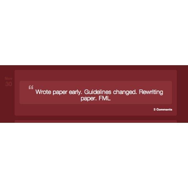 Procrastination: 1 Paper: 0
