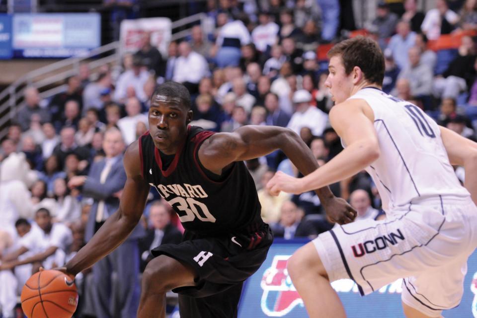 Kyle Casey and the Harvard men's basketball team takes on St. Joseph's this afternoon.