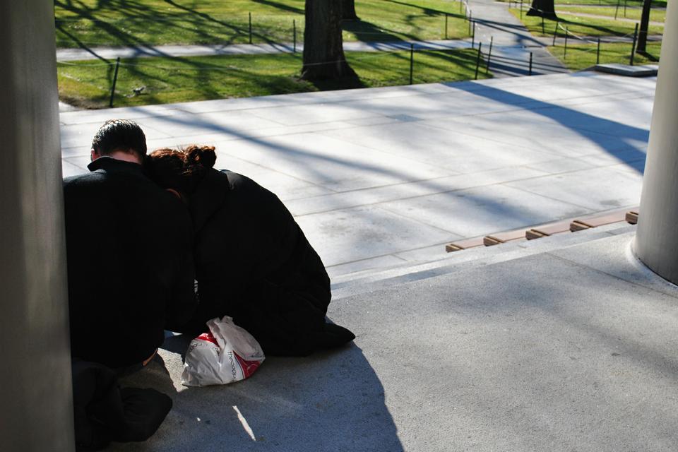 Sun and high spirits brought everyone out to enjoy the warm weather on Wednesday, with one of the main draws being the steps of Memorial Church.
