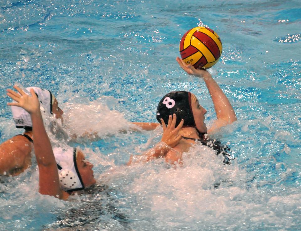 Co-captain Devan Kennifer, shown above in earlier action, turned in two strong offensive performance for the Harvard women’s water polo team, notching seven goals in the Crimson’s 15-14 loss to Iona and two in Harvard’s 13-1 win over Villanova, both on Saturday.