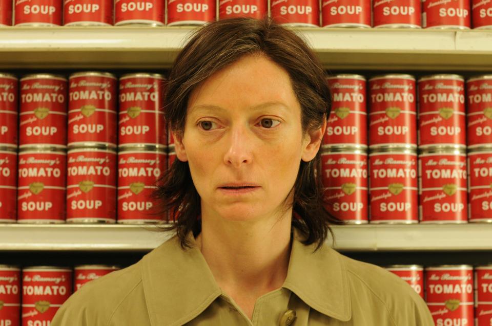 Eva (Tilda Swinton) ponders the nature of her sociopathic child Kevin (Ezra Miller) in Lynne Ramsay’s adaptation of Lionel Shriver’s novel “We Need to Talk About Kevin.”
