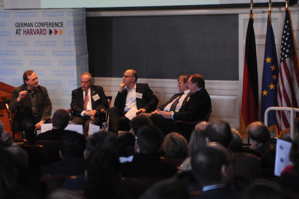 Prominent German leaders gathered to debate on the German angst of leadership in the euro crisis, security policy, and green energy movement on Friday and Saturday in Longfellow Hall. This energy panel discussed Germany’s leading role in the Third Industrial Revolution. 