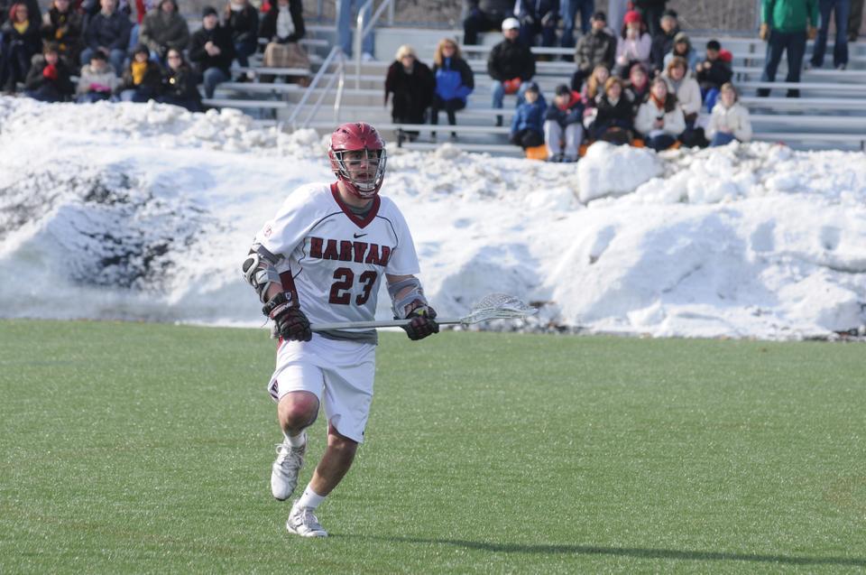 Senior attackman Jeff Cohen currently ranks tenth on the Harvard men’s lacrosse alltime scoring list with 94 goals so far in his career. 