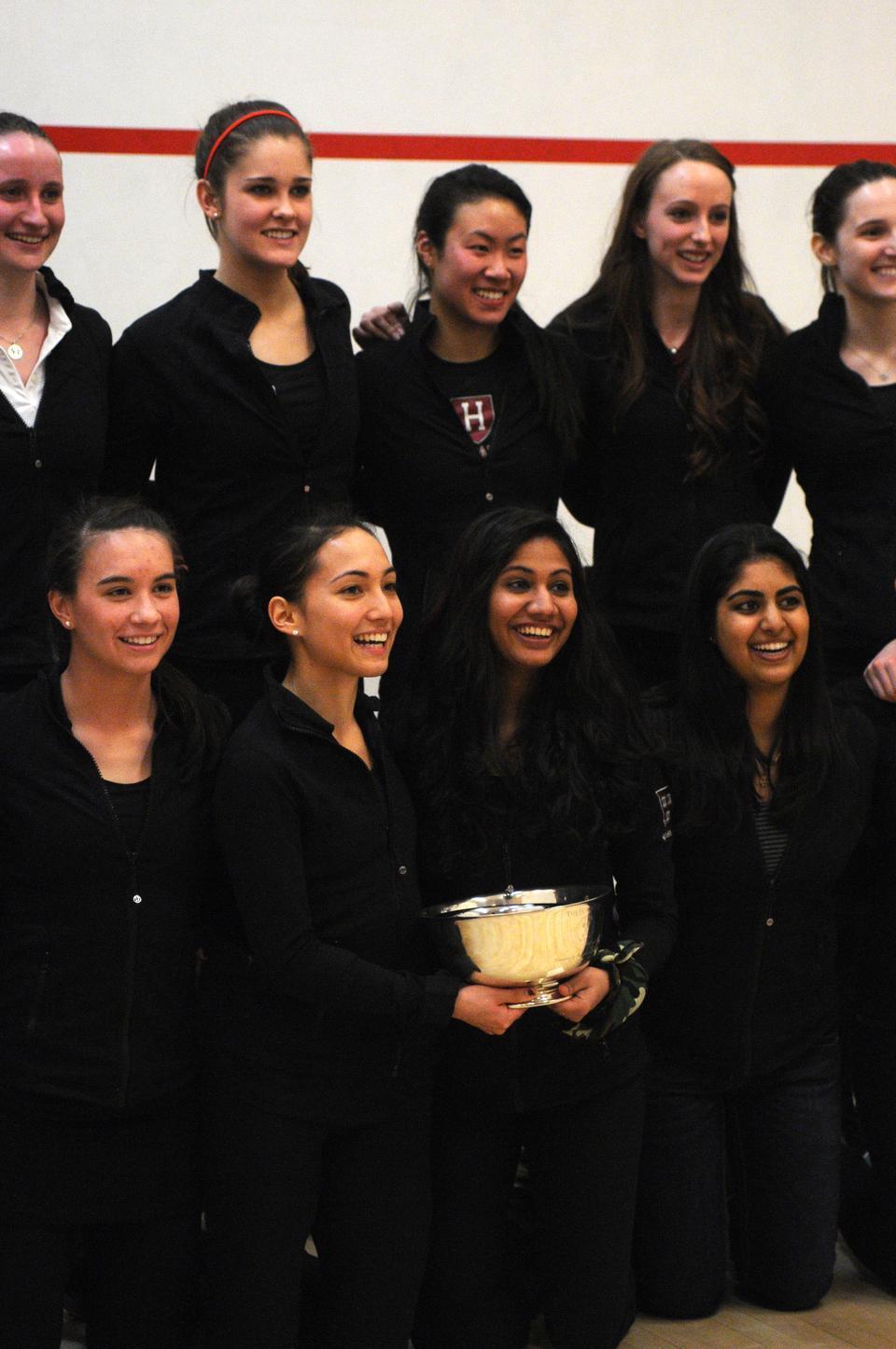 The Harvard women’s squash team topped three opponents in three days over the weekend to claim the CSA National Team Championships. After blowing past Dartmouth and Trinity, winning both by scores of 9-0, the Crimson met defending national champion Yale in the final and handled the Bulldogs, 8-1. 