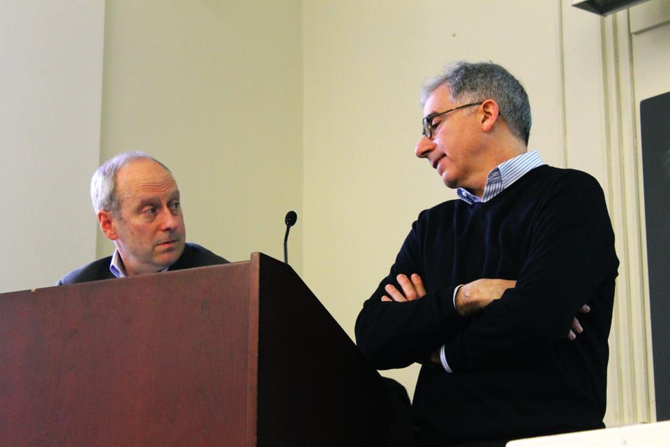 Professors Michael J. Sandel and Douglas A. Melton argue about the morality behind designing babies with favorable genes and traits. Sandel and Melton teach Life Sciences 60, a bioethics class.