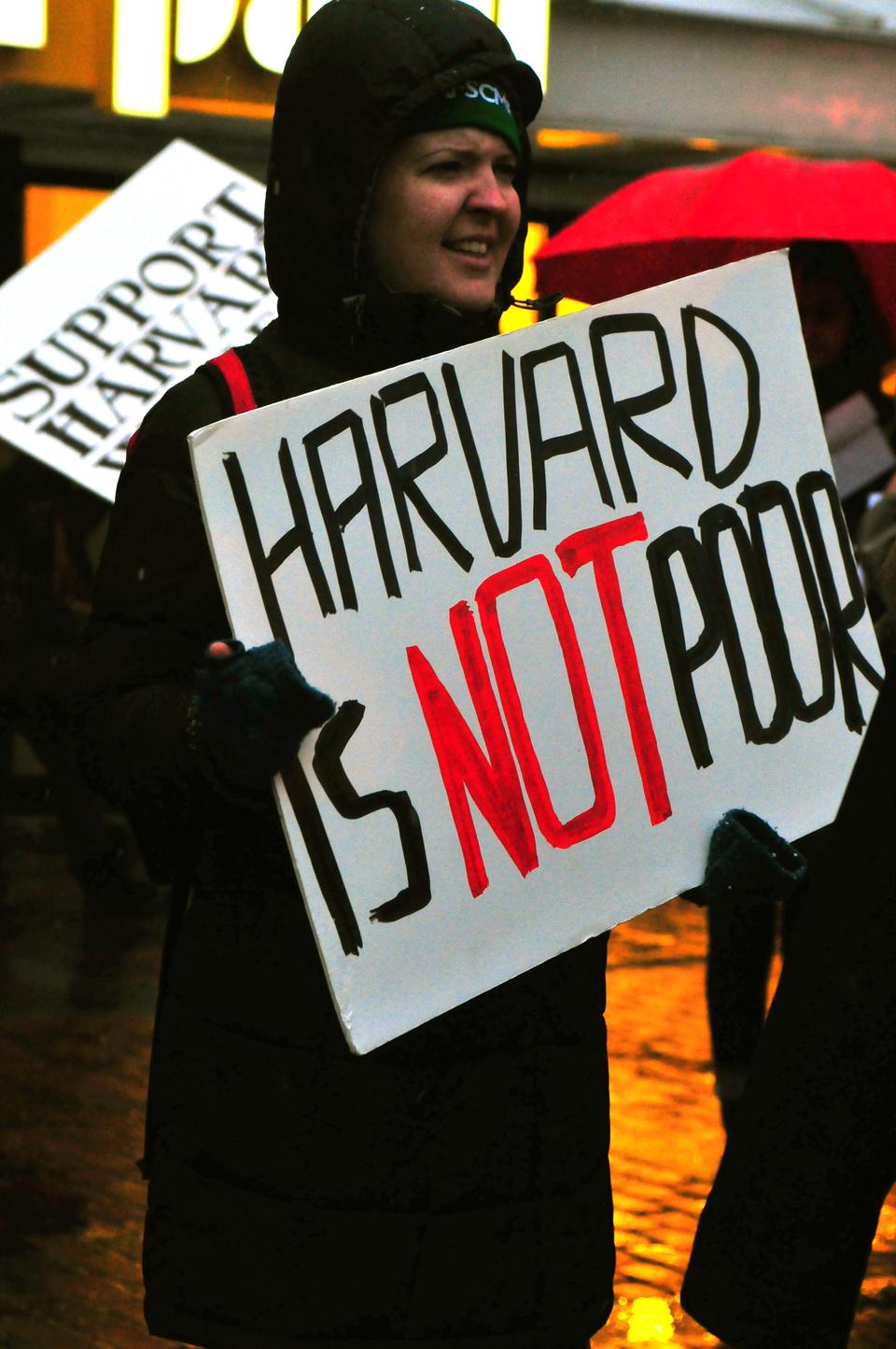 Harvard Libraries workers and supporters protested staff cuts that are part of Harvard’s proposals to restructure its library system.