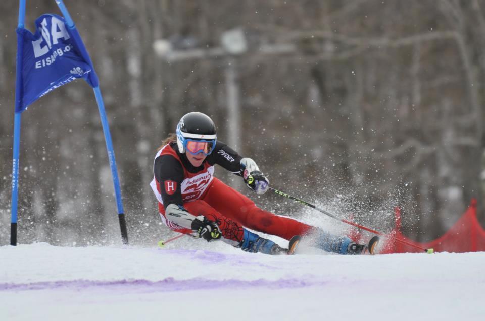 Sophomore Rebecca Nadler, shown here in earlier action, became the first Crimson skier in program history to win an individual national championship on Thursday.