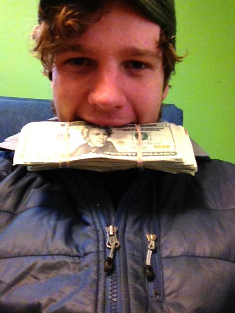 Last year, I went away for spring break, and when I came back in through the gates I thought, Ah, suddenly it feels like home.

This year, I stayed in the dorms for spring break, and I had the whole bloody place to myself. And then I thought, Hey, I’m going to put $1,700 in cash in my mouth. So I did.