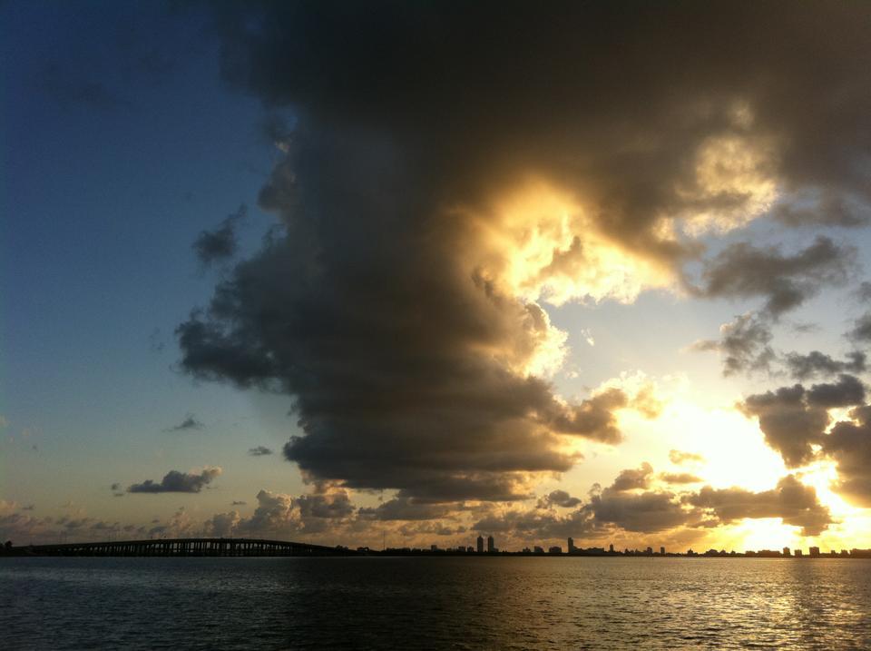 On my first day in Miami he tells me it’s important to be by the sea. I nod. I’ve never seen him looking so old and sad.

A few days later, he apologizes for being in a “weird mood.”

All my ideas fall straight out of my mouth without making a sound. I’ve never been married, and I don’t know what to say. In the end I figure there’s nothing I can tell him that can’t be better said by my hand on his arm.

We order cocktails and watch the sun fall into the sea.