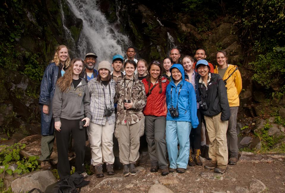 Professor Scott Edwards and 13 students from OEB190: Biology and Diversity of Birds visited the highland rainforest near Volcan Baru in Panama over Spring Break for bird watching.
