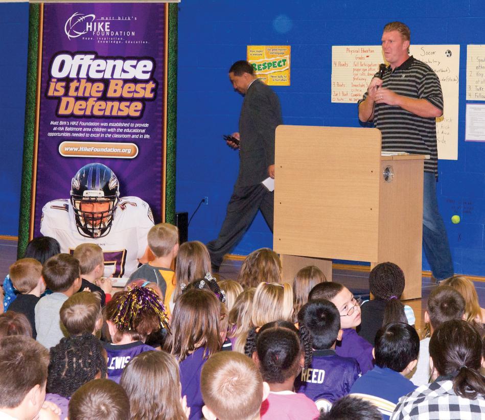 Adding to his numerous accolades for his on-field play, Ravens center Matt Birk ’98 was named the 2011 Walter Payton NFL Man of the Year for his work promoting reading and education in schools in and around Baltimore, Md. through his HIKE Foundation.