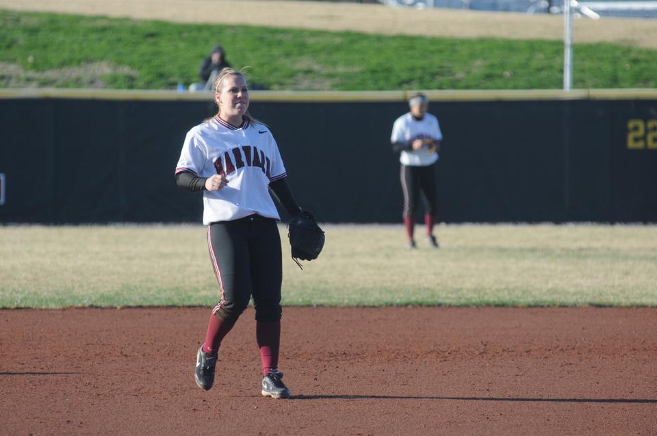 Senior shortstop Jane Alexander, shown above in earlier action, went 5-for-8 in the Harvard softball team’s two-game sweep at Princeton on Saturday. Alexander has a team-high .440 batting average through 23 games.