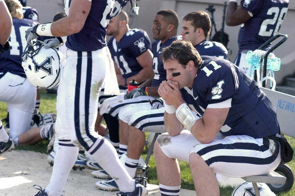 Just like LeBron James, Yale Quarterback Pat Witt, pictured above watching 2011's Game between Harvard and the Bulldogs from the sidelines, faced a high level of scrutiny in 2011.