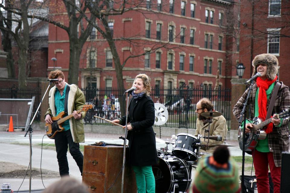 Common Spaces 2012 launches today with a kickoff concert outside the Science Center featuring The Lisps, an Indie folk group on performance now in “Futurity” at the American American Repertory Theater. 