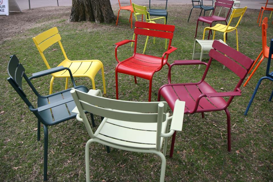 Common Spaces 2012 launched Monday with the return of the colorful chairs in the Yard.