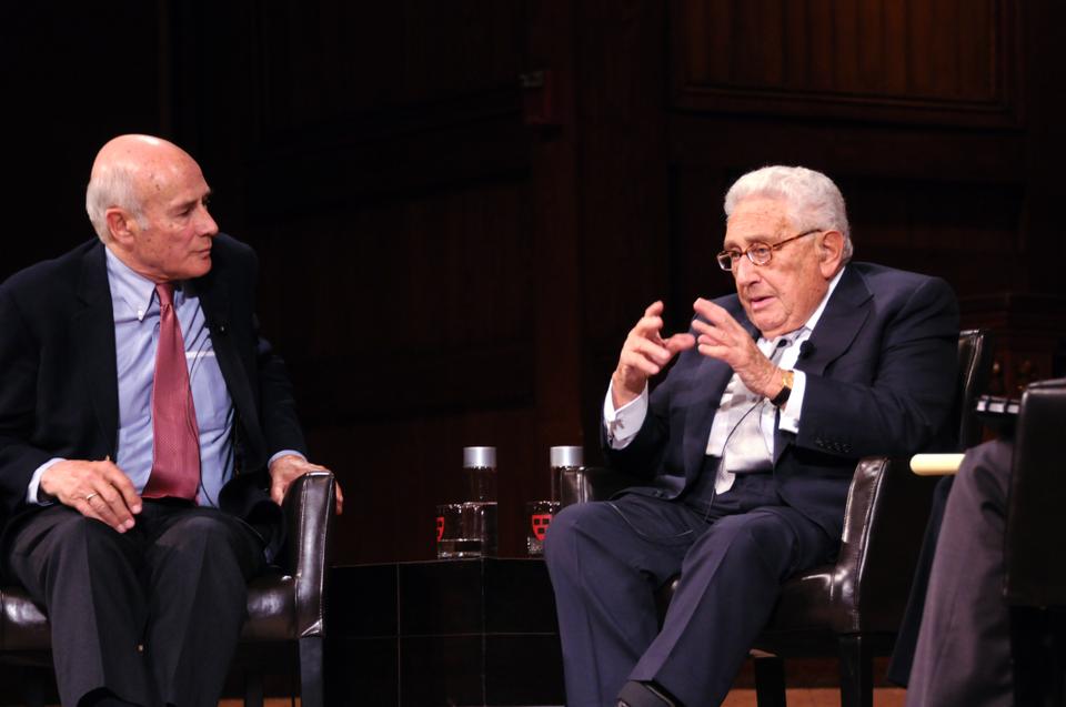 Dr. Henry Kissinger speaks with Professor Joseph Nye, Harvard University Distinguished Service Professor and colleague of Dr. Kissinger's whilst at Harvard, about their time as students of Government at Harvard.  Dr. Kissinger discussed politics as well as Harvard life with Prof. Nye, Professor Graham Allison, the Douglas Dillon Professor of Government and director of the Belfer Center for International Affairs, and Jessica Blankshain, a doctoral student at the Harvard Kennedy School of Government.