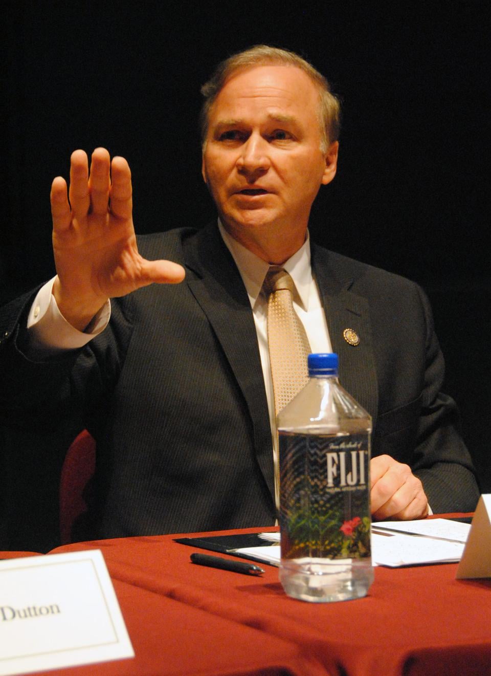 Rep. J. Randy Forbes, R-Va., leads the panel discussion, "Pivot to the Pacific: U.S.-China Relations", Friday evening in Science Center Hall C.  The Congressman was joined by a veritable who's who of scholars on the subject, including Prof. Peter Dutton, Dr. Andrew Erickson, Dr. James Holmes, Prof. William Martel, and Dr. Toshi Yoshihara.  The event was co-sponsored by the Harvard Extension International Relations Club and The Diplomat.