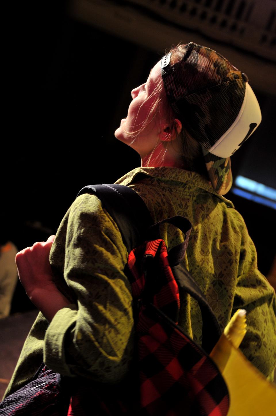 Rachel J. Stephens '15 plays Marty Jane, a tour guide who loves pot. She joins the pizza boy, John, and the teleporting twin monks-in-training, Foma and Moma, to save the world. 
